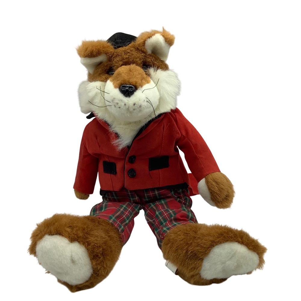 Good Stuff Fox Hunt Plush Stuffed Animal Red Coat Plaid Pants Equestrian 15"